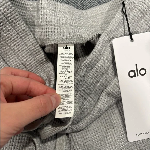 alo elévate waffle straight leg pant | size s - Picture 4 of 5